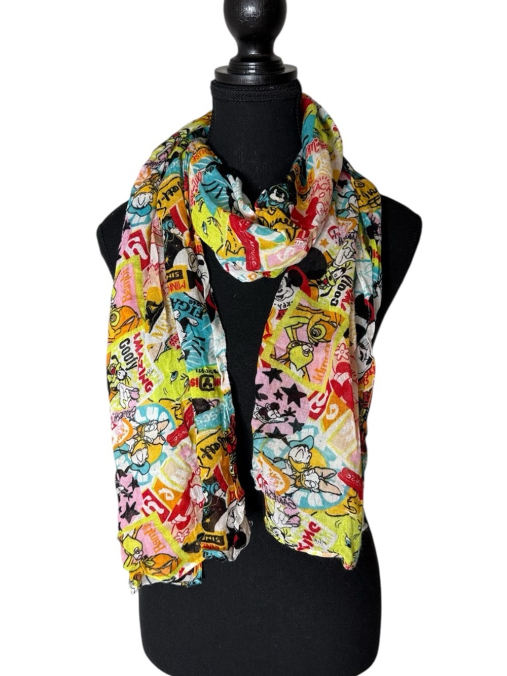 DISNEY PARKS Walt Disney World Mickey Minnie Scarf Shawl Oblong Lightweight